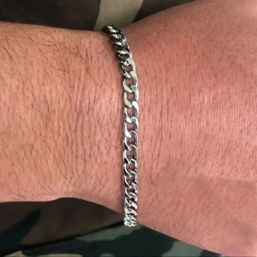 Men’s Women Unisex 4mm Curb Chain 8.5"  Bracelet